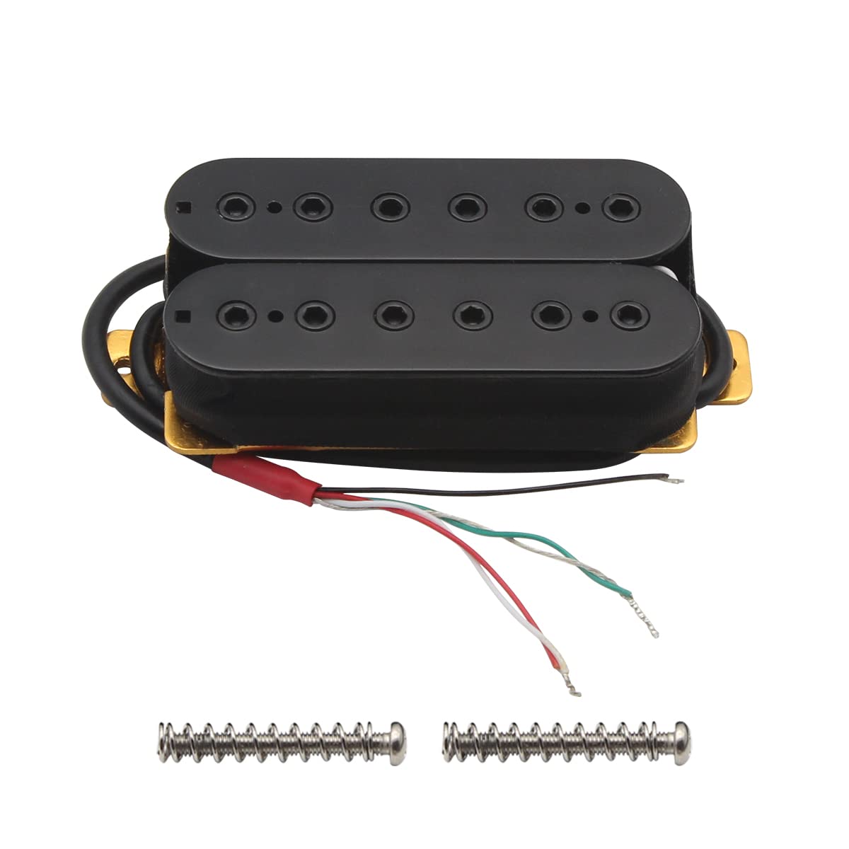 FLEOR Neck+Bridge Pickup Set Ceramic Double Coil Humbucker Pickups for Electric Guitar Pickup Replacement-Black